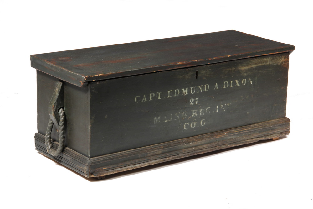 CIVIL WAR OFFICER'S TRUNK - Painted