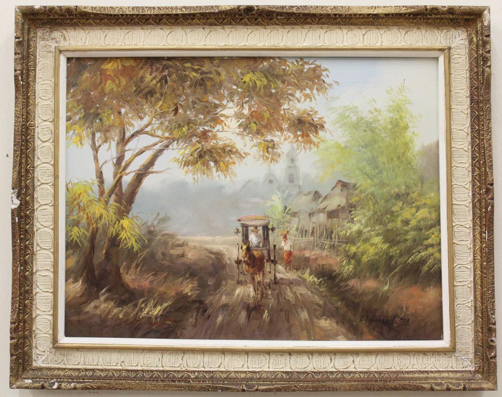 C.J. AMORSOLO OIL ON CANVASC.J.