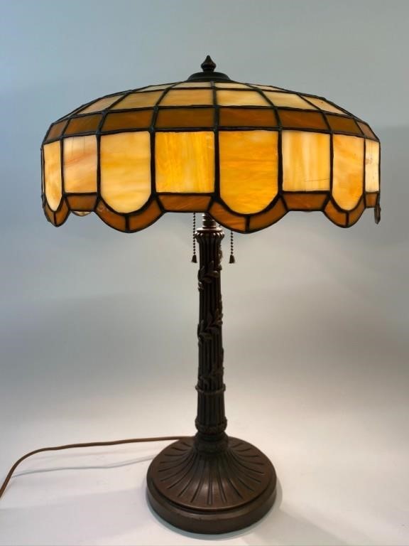 Clad bronze table lamp with