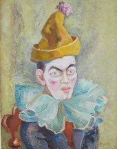 CLARA MAIRS CLOWN PORTRAIT OIL