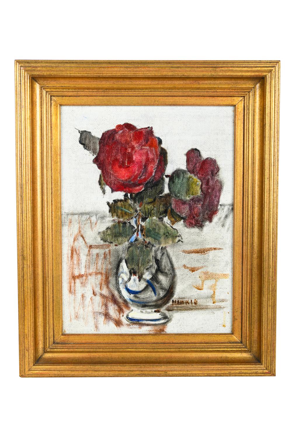 CLARENCE HINKLE: "RED ROSE"oil on