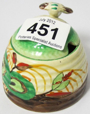 Clarice Cliff Honey Pot and Cover