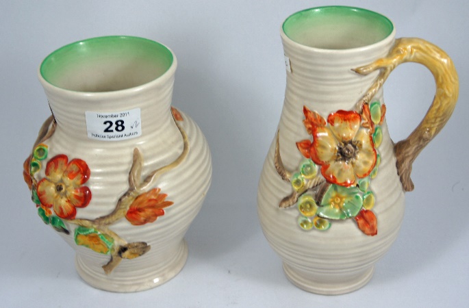 ClariceCliff Embossed Vase with