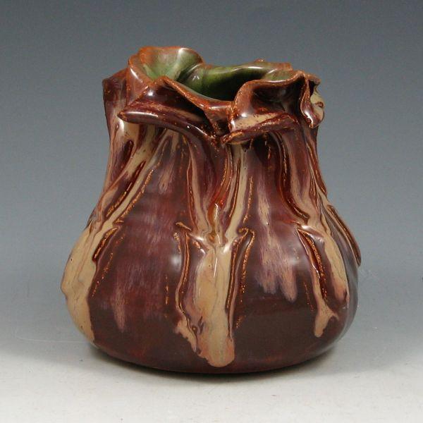 Clark House Pottery brown drip lily