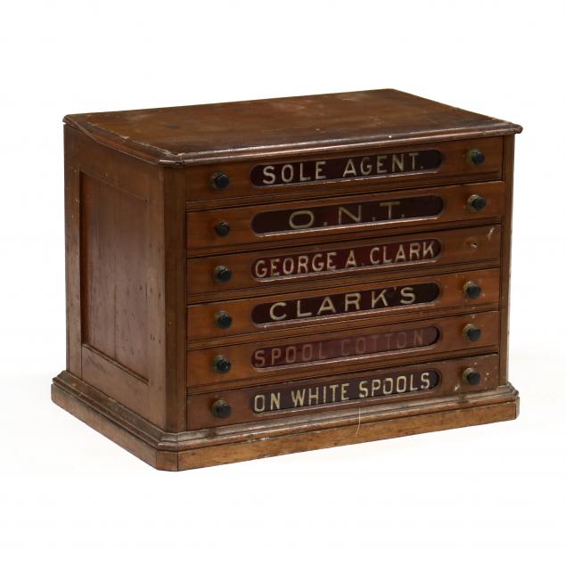 CLARK'S O.N.T. WALNUT SPOOL CABINET