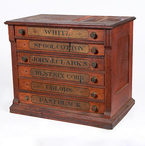 CLARK'S SIX DRAWER SPOOL CABINETA