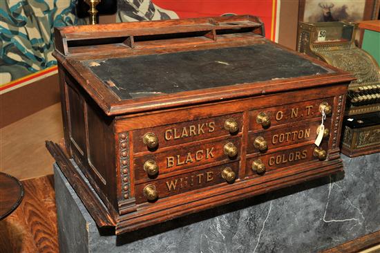 CLARK'S SPOOL CABINET. Oak