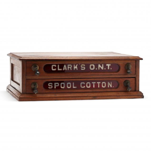 CLARK'S TWO DRAWER WALNUT SPOOL