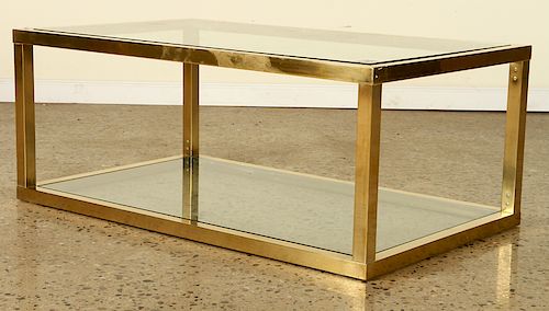 CLASSIC BRASS GLASS TWO TIER COFFEE