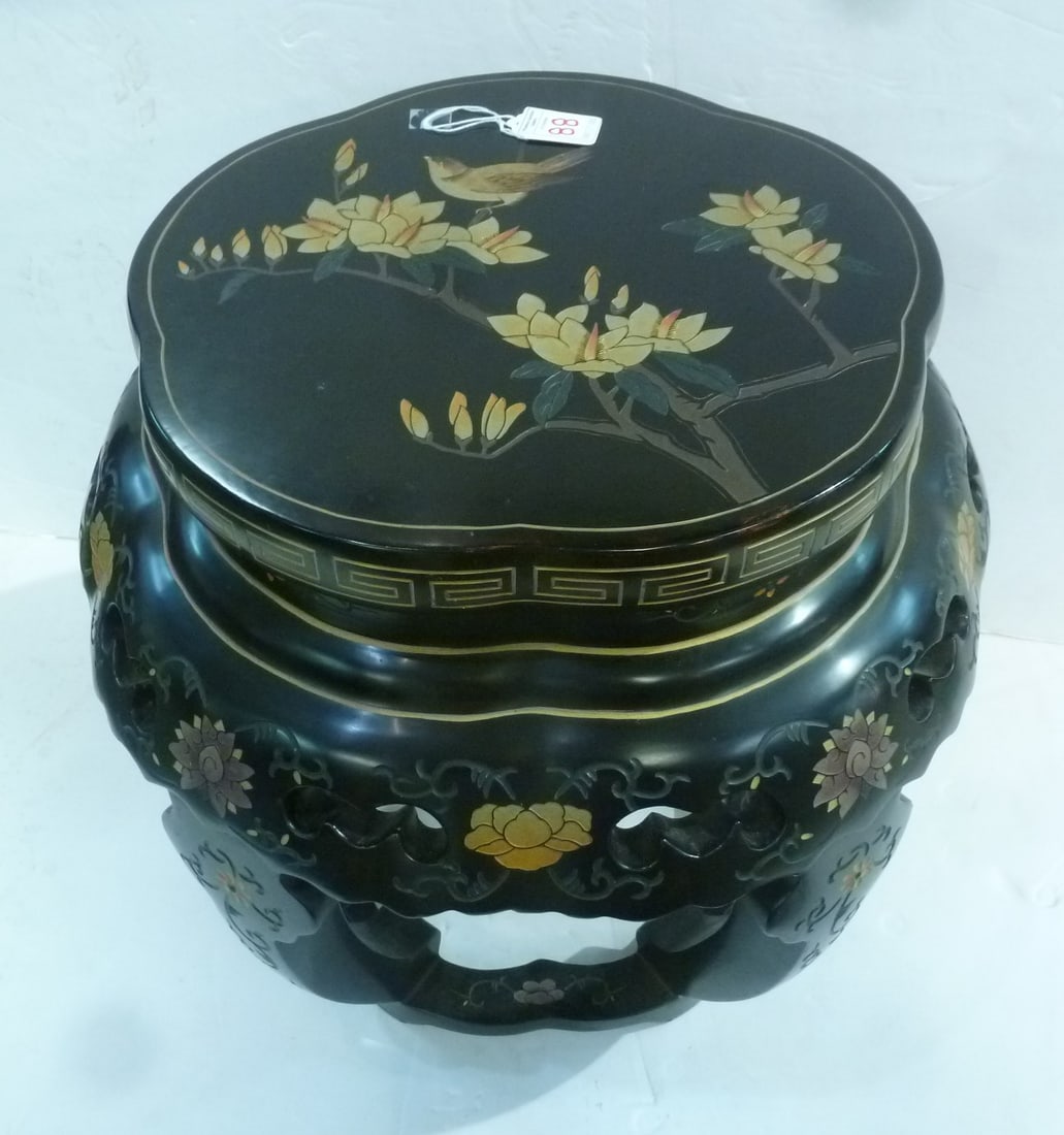 CLASSIC CARVED EBONY ASIAN GARDEN