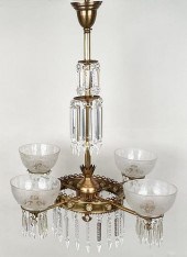 CLASSICAL BRASS/GLASS FOUR LIG