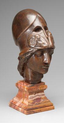 Classical bronze bust, Athena,