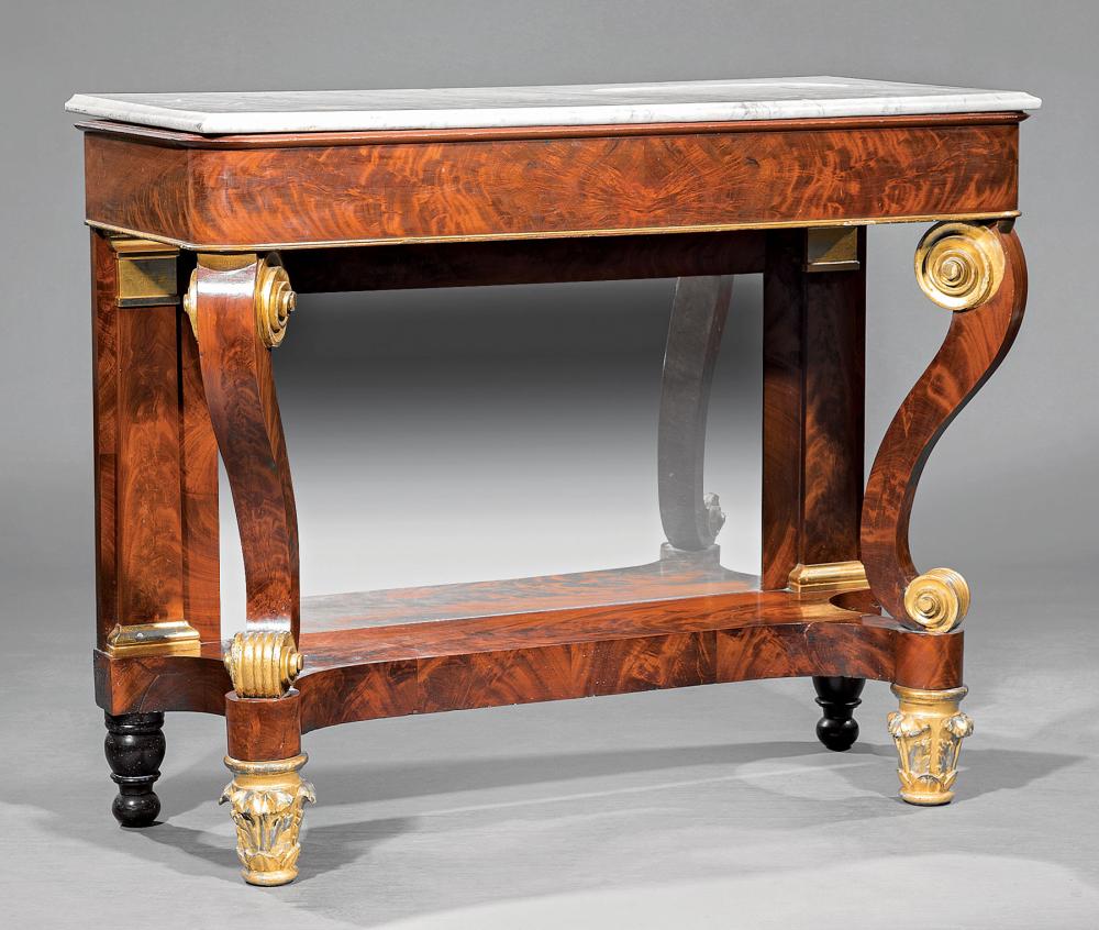 CLASSICAL CARVED AND GILDED MAHOGAN