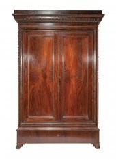 CLASSICAL CARVED MAHOGANY ARMO