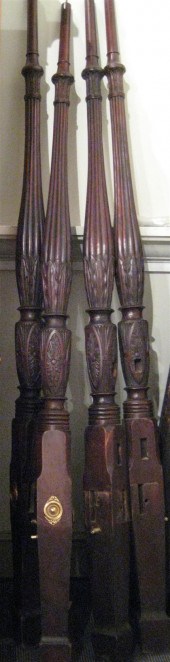 Classical carved mahogany beds