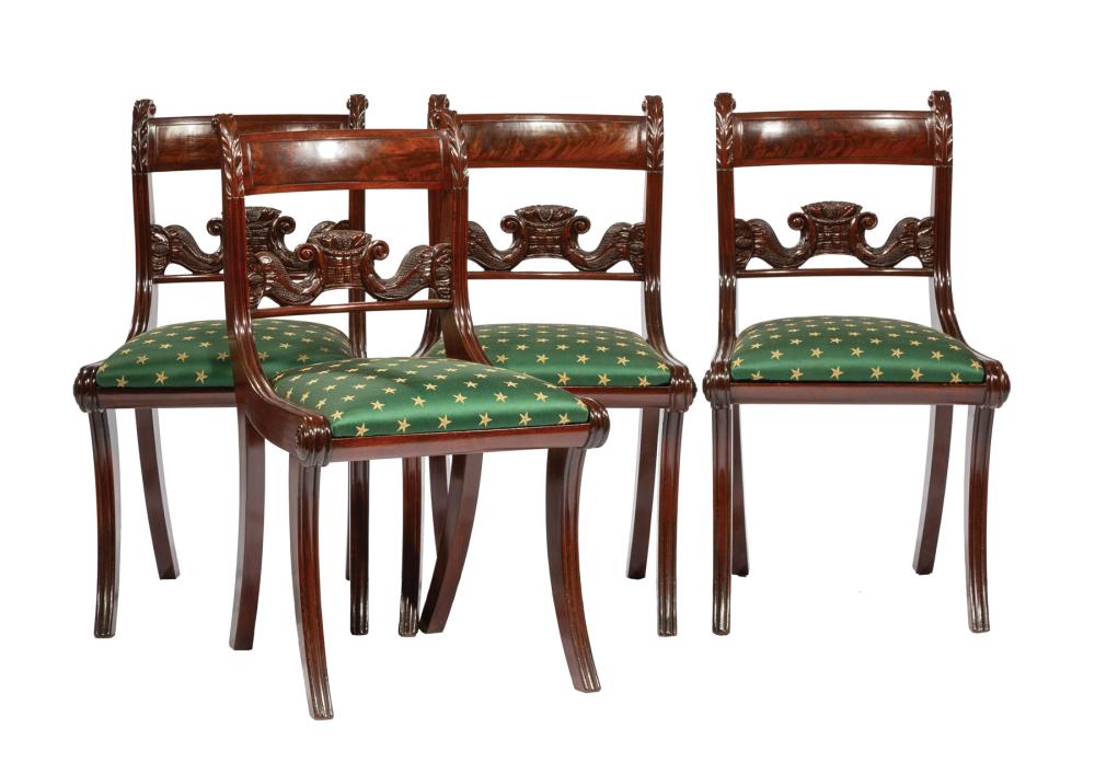 CLASSICAL CARVED MAHOGANY SIDE