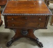 CLASSICAL CARVED MAHOGANY TWO-
