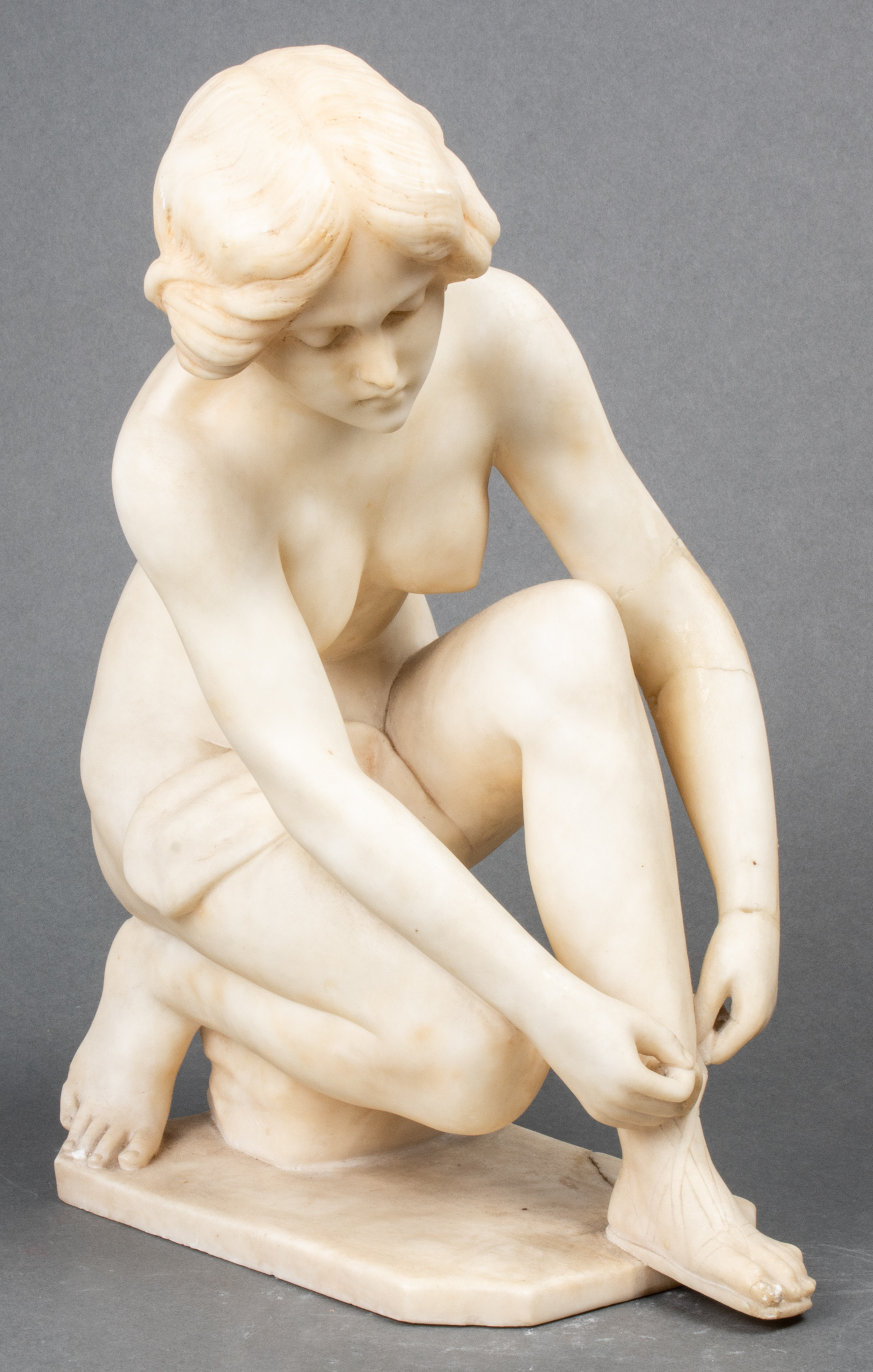 CLASSICAL CARVED MARBLE FEMALE NUDE