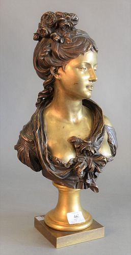 CLASSICAL GILT BRONZE BUST OF A