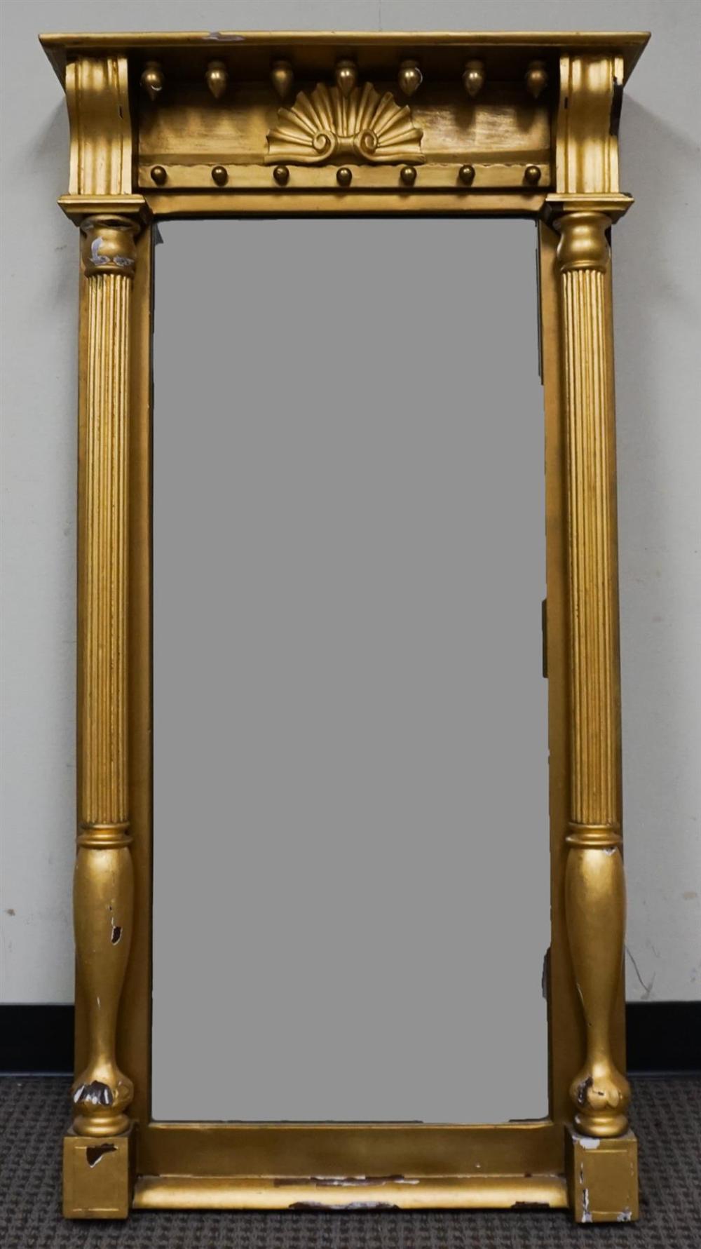 CLASSICAL GILT GESSO PIER MIRROR,