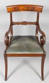 CLASSICAL MAHOGANY OPEN ARMCHA