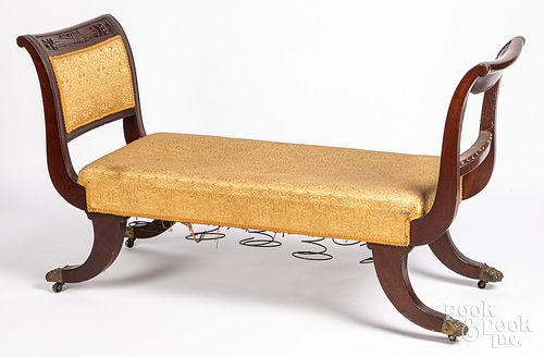 CLASSICAL MAHOGANY WINDOW SEAT,