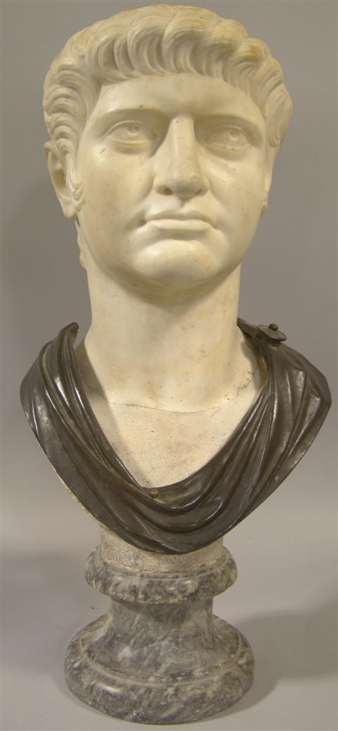 CLASSICAL MARBLE HEAD OF AN EMPEROR