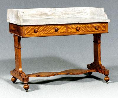 Classical marble-top table, birch