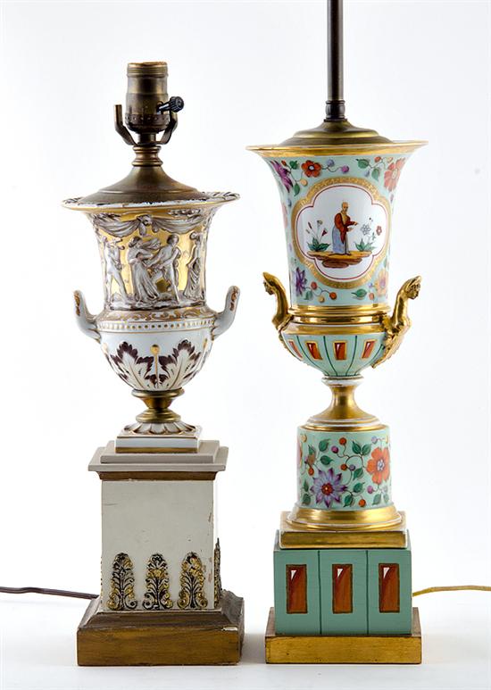 Classical porcelain urns 19th