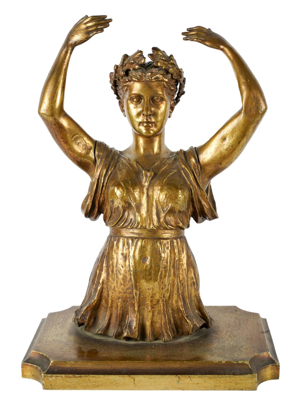 CLASSICAL STYLE BUSTgilt bronze;