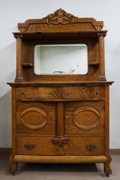 CLASSICAL STYLE CARVED OAK MIR