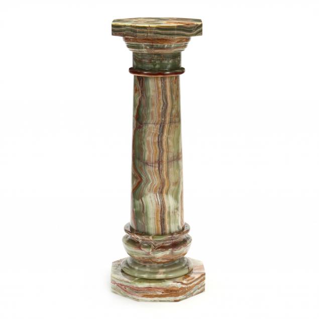 CLASSICAL STYLE GREEN ONYX PEDESTAL