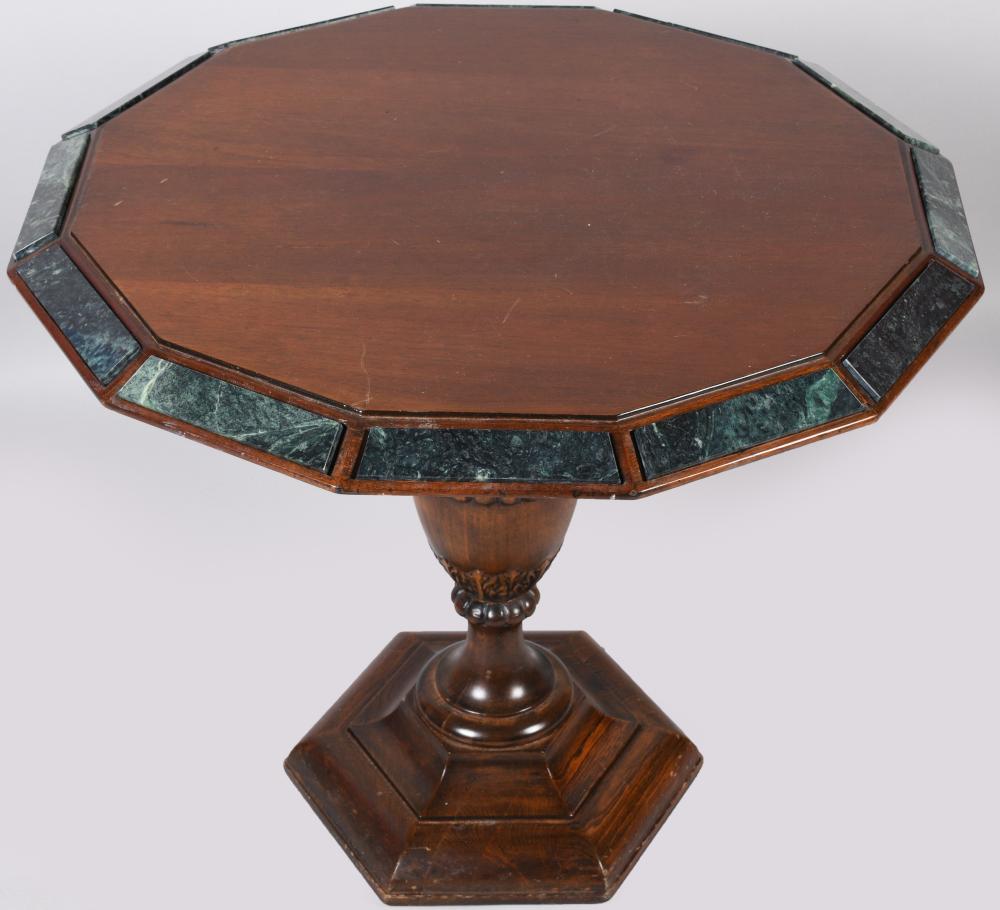 CLASSICAL STYLE MAHOGANY AND MARBLE