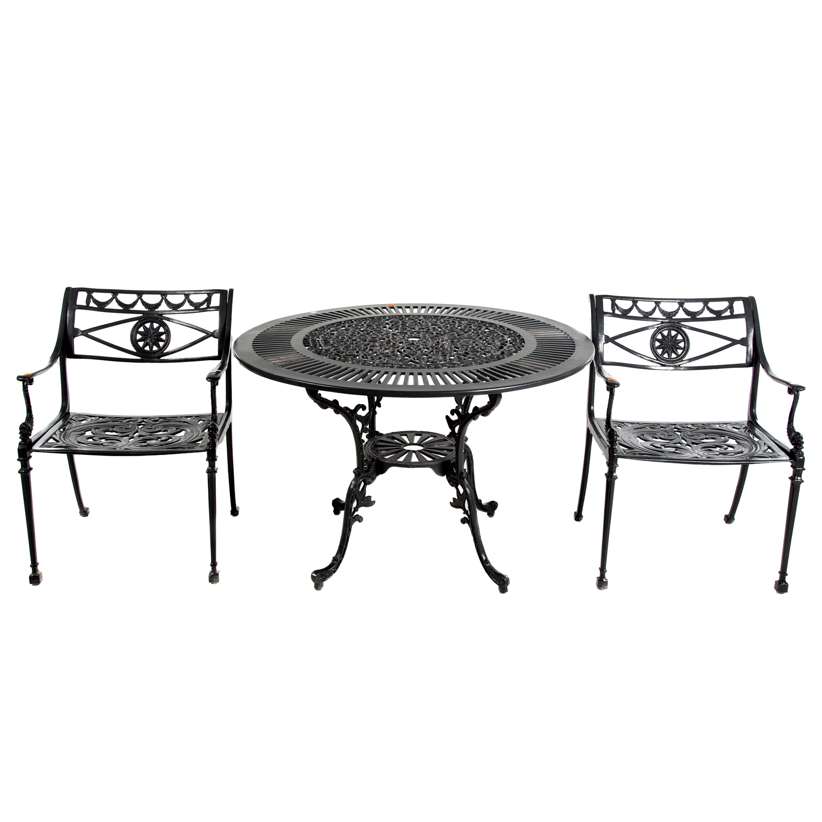 CLASSICAL STYLE METAL PATIO TABLE &