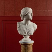 CLASSICAL WHITE MARBLE BUST OF