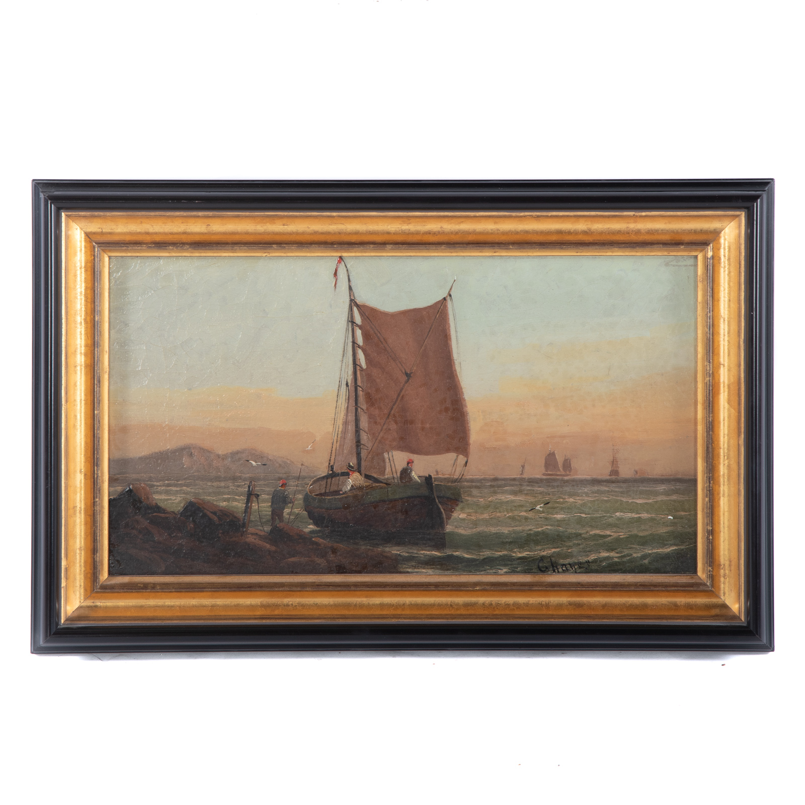 CLAUDE HAYES. FISHERMAN AT SEA, OIL