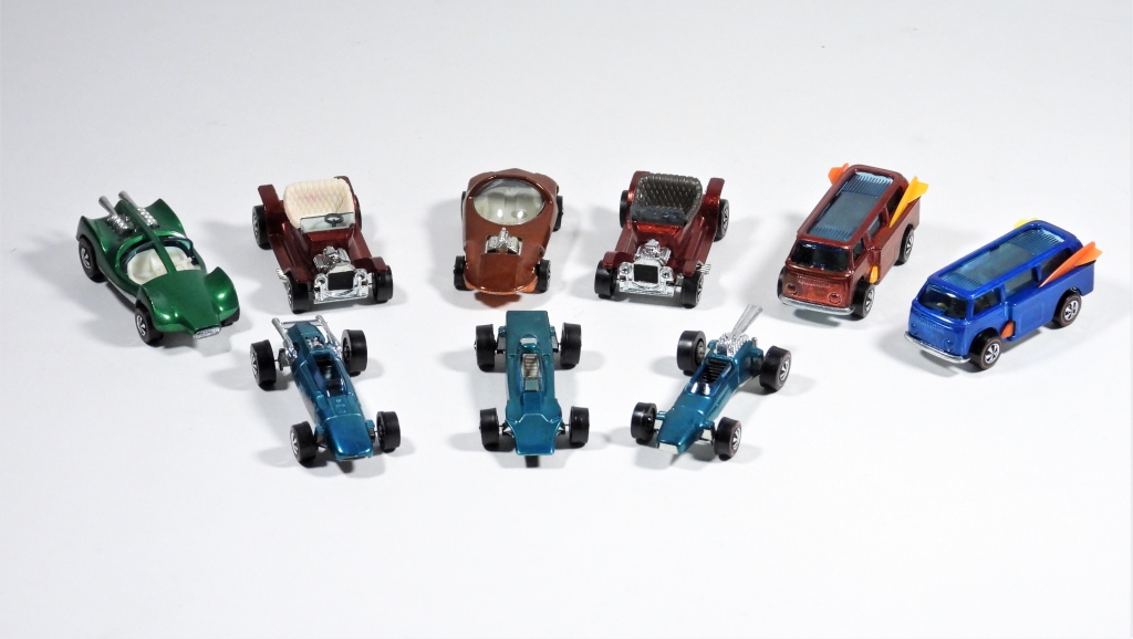 CLEAN 9PC MATTEL HOT WHEELS REDLINE