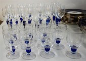 CLEAR AND COBALT GLASS STEMWAR