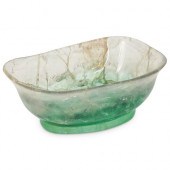 CLEAR & EMERALD GREEN CARVED R