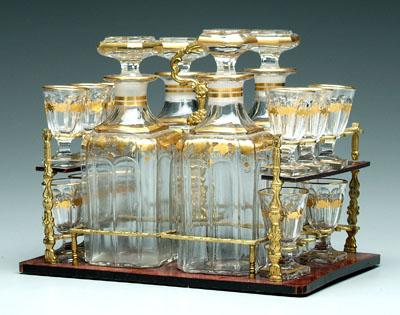 Clear glass decanter set: four