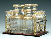Clear glass decanter set: four