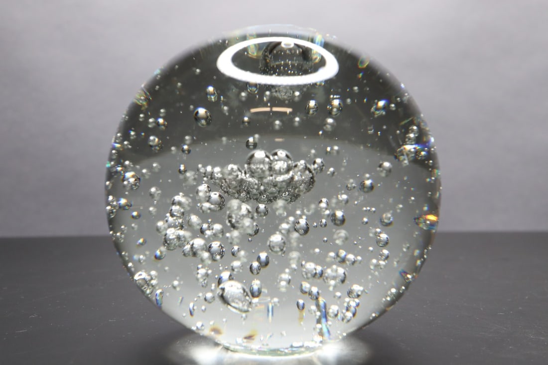 CLEAR GLASS ORB PAPERWEIGHT