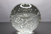 CLEAR GLASS ORB PAPERWEIGHT 3.