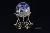 CLEAR GLASS PAPERWEIGHT WITH C