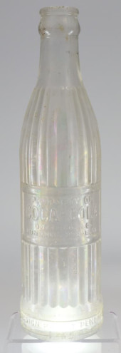 CLEAR GLASS SODA BOTTLE, KEY W