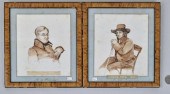 CLEMENCE FERNEL, PAIR PEN/INK