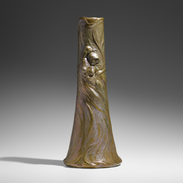 Clément Massier. Tall vase with