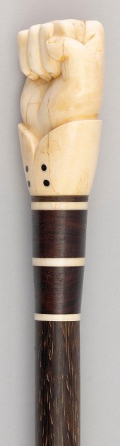 CLENCHED FIST CANE LATE 19TH/E