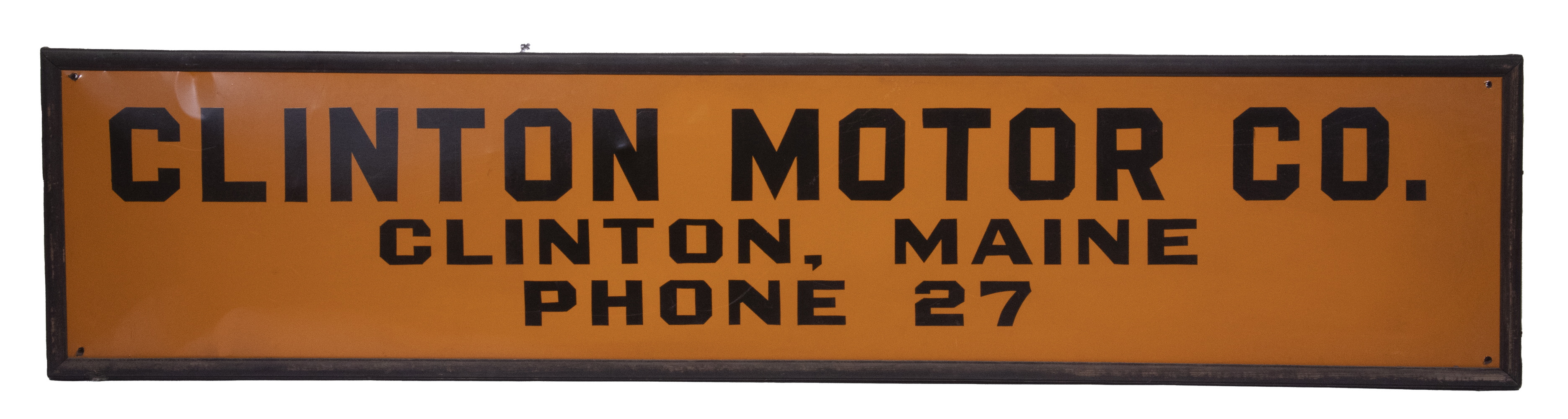 CLINTON MOTORS TIN TRADE SIGN,