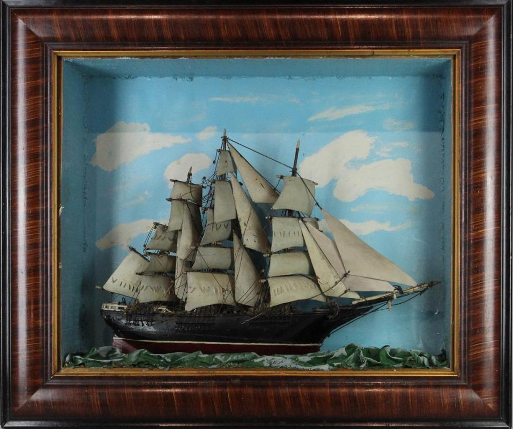 CLIPPER SHIP MODEL IN SHADOW